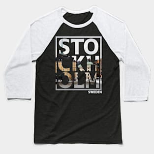 Stockholm Sweden Typography Baseball T-Shirt